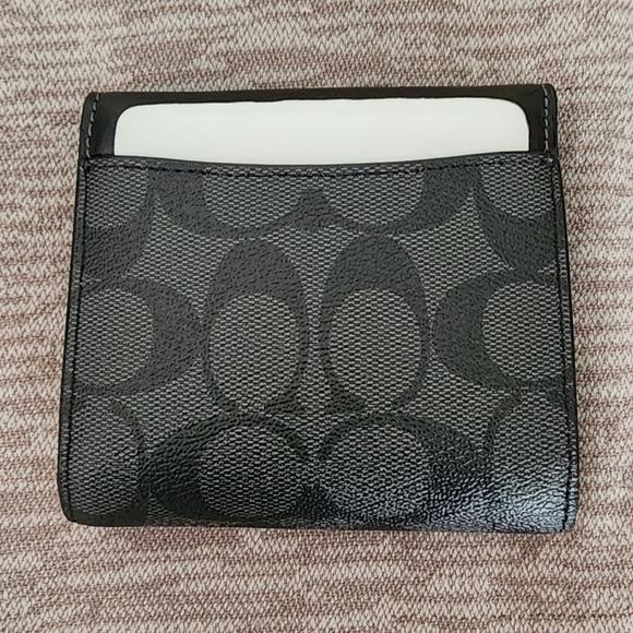 COACH Small Trifold Wallet In Blocked Signature Canvas - Picture 4 of 8